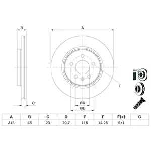 BOSCH Disques de frein pour OPEL: Insignia (Ref: 0 986 479 F85) pas cher