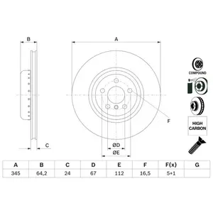 BOSCH Disques de frein pour BMW: Série 7, X3, Série 6, X7, Série 2, Sé...Vendu paroscaro