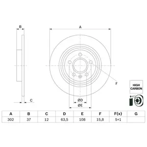 BOSCH Disques de frein pour VOLVO: XC 40 (Ref: 0 986 479 G98) pas cher