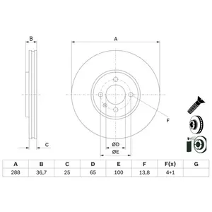 BOSCH Disques de frein pour VOLKSWAGEN: UP (Ref: 0 986 479 E81) pas cher