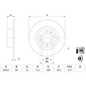 BOSCH Disques de frein (Ref: 0 986 479 F08) pas cher