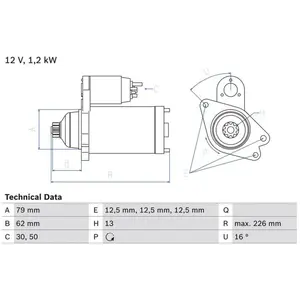 Startmotor Audi A3/q3 2011- 2914 Bosch pas cher