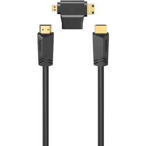 Hama Câble HDMI haute vitesse, mâle - mâle, Ethernet, 1,5 m + adaptateur HDMI pas cher
