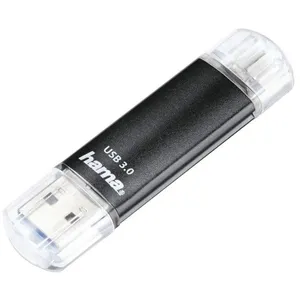 Hama Clé USB "Laeta Twin", USB 3.0, 128 GB, 40 MB/s, noire, emballage fin pas cher