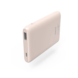 Hama Power Pack "SLIM 5HD", 5 000 mAh, sortie : USB-A, rose clair pas cher