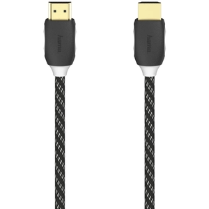 Hama High-speed HDMI -kabel, st.-st., Ethernet, stof, verguld, zwart, 1,5 m