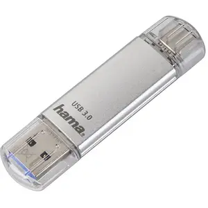 Clé USB Hama FlashPen "C-Laeta" 64 Go USB 3.0 / USB type C argenté(e) pas cher