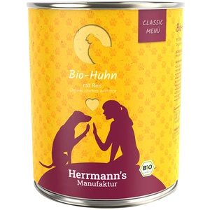 Herrmanns Herrmann's Menu Bio Classic 6 x 800 g pour chien - poulet bio, riz bio pas cher