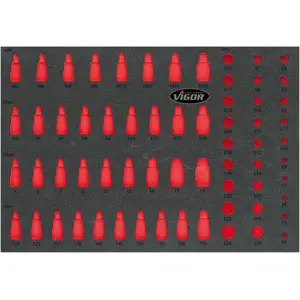 Vigor Vigor 1/1 Garniture en mousse souple, jeu de douilles, vide - V2838 pas cher