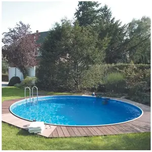 EDG Kit Piscine Acier Enterrable - Ronde - Diamètre 4.5 m x 1.2 m - Filtration 6m3/h - Echelle pas cher