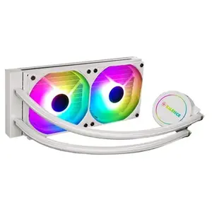 Xilence LQ240.W.ARGB AMD et Intel AiO Refroidissement à eau 240 mm, 2 ventilateurs ARGB PWM 120 mm, 300 W TDP, transparent/blanc