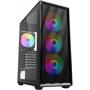 Sharkoon VK4 Rainbow (schwarz, Tempered Glass), Boîtier PC pas cher