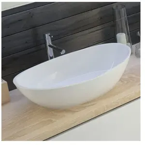 Hoesch, Lavabo, Vasque à poser NAMUR 600x350x120mm blanc (350 mm, 600 mm) pas cher