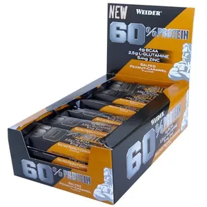 Weider - 60% Protein Bar - Salted Peanut Caramel Boite de 24Vendu parcdiscount