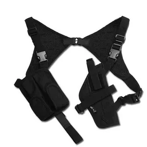 Mil-Tec Holster d’épaule ambidextre noir avec porte chargeur double miltec airsoft pas cher