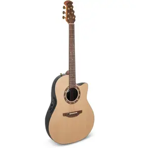 Ovation Pro Series Legend 1767-4S-G USA Deep Bowl Natural Satin elektrisch-akoestische gitaar met koffer pas cher