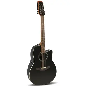 Ovation 2751AX-5-G Standard Balladeer Deep Contour Cutaway Black 12-snarige elektrisch-akoestische westerngitaarVendu parbax-music