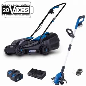 Scheppach Pack tondeuse BC-MP320-X 32 cm + Coupe bordure C-LT300-X 2 en 1 - ... pas cher