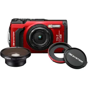 OM SYSTEM Tough TG-7 Fisheye kit - Rood pas cher