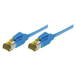 Connect LSOH Câble de brassage sans accroc RJ45 S/FTP Cat 6a Bleu 1 m pas cher