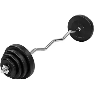 MOVIT Set d'haltères 23,5 kg avec barre curl 120 cm