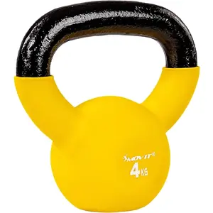 Kettlebell MOVIT - 4kg - Jaune en fonte néoprène pas cher