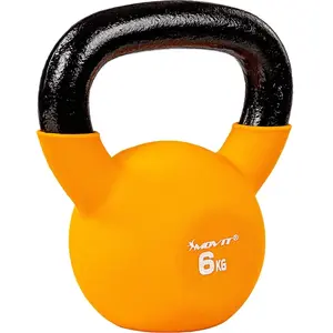 Kettlebell MOVIT - 6kg - Orange en fonte néoprène pas cher