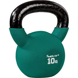MOVIT Kettlebell 10kg vert en fonte néoprène pas cher
