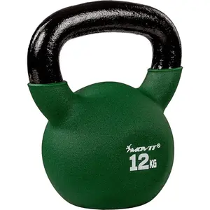 Kettlebell MOVIT - 12kg - Vert en fonte néoprène pas cher