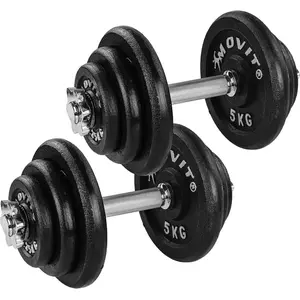 Haltères courts 20   60 kg 40 KG (2 x 20 KG) MOVIT pas cher