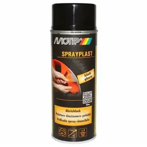 Bombe de peinture noir brillant élastomère pelable Motip Sprayplast 396526 pour moto pas cher