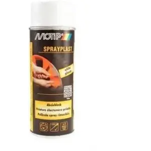 Bombe de peinture blanc brillant élastomère pelable Motip Sprayplast 396533 pour moto pas cher