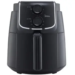 Midea Air Fryer 4L, Friteuse à air Chaud 90% Moins Grasse 1500W, Technologie d'air rapide à 360°, Minuterie 60min, Contrôle de température 200 , Fonction d'arrêt Automatique,Airfryer Noir, MF-TN40D2