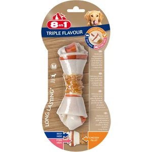 8in1 Triple Flavour Os à mâcher enveloppés dans un filet de poulet, M pas cher