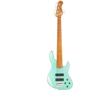Sadowsky MetroExpress 24-5 Modern Roasted Maple Solid Sage Green Metallic High Polish 5-snarige basgitaar met gigbag pas cher