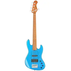 Sadowsky MetroExpress Vintage M/J Bass Roasted Maple Solid Ocean Blue Metallic High Polish 5-snarige basgitaar met gigbag pas cher