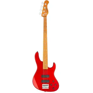 Sadowsky MetroExpress 24-fret Modern Roasted Maple Solid Candy Apple Red Metallic High Polish elektrische basgitaar met gigbagVendu parbax-music