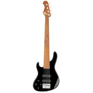 Sadowsky MetroExpress 24-5 Modern Roasted Maple Solid Black High Polish linkshandige 5-snarige basgitaar met gigbag pas cher