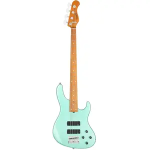 Sadowsky MetroExpress 24-fret Modern Roasted Maple Solid Sage Green Metallic High Polish elektrische basgitaar met gigbag pas cher