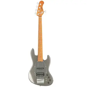 Sadowsky MetroExpress Vintage M/J Bass Roasted Maple Solid Silver Metallic High Polish 5-snarige basgitaar met gigbag pas cher