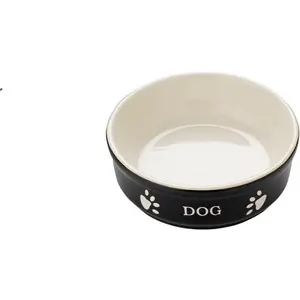 Nobby Mangeoire en Terre Cuite pour Chien Motif Dog Noir Diamètre 12 cm pas cher