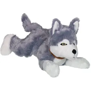 DOG Copenhagen Nobby Peluche Chien couché Husky 35 cm pas cher