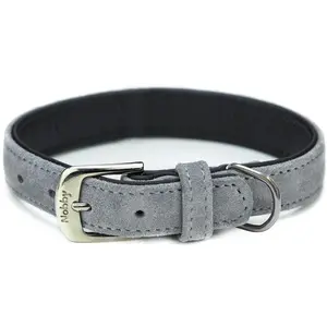 Nobby Collier velours gris (plume), 60 cm (50-58 cm), 28/32 mm