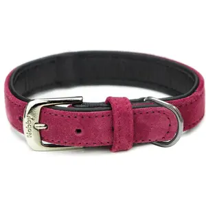 Nobby Collier velours cerise gerbera 42 cm (33-39 cm) 19/21 mm pas cher