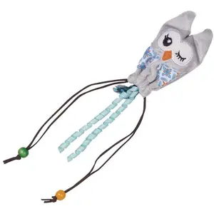 Nobby Hibou en peluche avec boule en bois (Jouet en peluche chat), Jouets pour chat pas cher