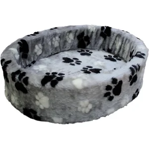 Nobby 75734-01 Panier pour Chien en Tissu Pelucheux Gris/Motifs Pattes de Chien/Tricolore 60 cmVendu pargalaxus