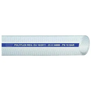 Teguma, Conduite, Druckluftschlauch POLYFLEX Innen-Ø 51,0 mm Aussen-Ø 64,0 mm Länge 25 m Transparent Wandstärke 6,5 mm pas cher