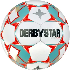 Derbystar Voetbal Stratos S-Light wit oranje grijs Maat 4