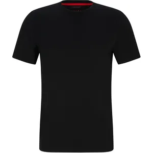 FALKE CORE Logo Round Neck vochtregulerend lyocell katoen shirt met korte mouwen heren zwart - maat L