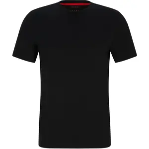 FALKE CORE Logo Round Neck vochtregulerend lyocell katoen shirt met korte mouwen heren zwart - maat S